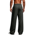 thumbnail image 6 of Men's Baggy Sweatpants Fleece Wide Leg Lounge Pants Drawstring Waist Loose Fit Cotton Jogging Sweat Pants with Pockets Gray L, 6 of 6