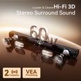 thumbnail image 4 of VEATOOL Sound Bar for TV,60W Soundbar Surround Sound Home Theater System,27 Inch TV Speaker with DSP Dynamic Sound,Work with 4K & HD TVs,COAX& Optical, AUX,Bluetooth,Wireless Streaming,Wall Mountable, 4 of 8