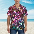 thumbnail image 2 of Rateoe Color Shiny Pattern Men’s Hawaiian Shirt – Short Sleeve Button-Down Tropical Beach Shirt, Lightweight & Breathable Casual Aloha Shirt with Pocket,X-Large, 2 of 7