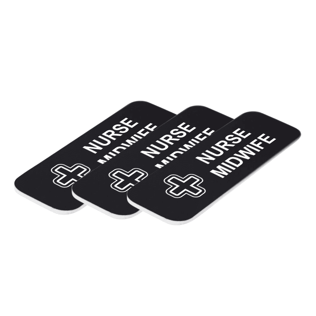 Nurse Midwife 1 x 3" Name Tag/Badge, Black, (3 Pack) - Walmart.com