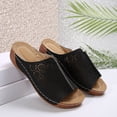 thumbnail image 5 of Modisza Orthopedic Wedge Sandals for Women Flower Cutout Wide Width Slip on Wedges Slides Ladies Casual Summer Slippers size 6 Black, 5 of 7