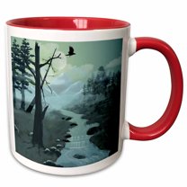 3drose, Appalachian Trail Creek, 11oz Two-tone Red Mug