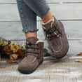 thumbnail image 5 of XIMIN Women's Slip on Short Boots Plush Lining Flat-Bottom Walking Comfy Ankle Boots Round Toe Drawstring Lace-Up Booties Non-Slip Outdoor Warm Snow Boots, 5 of 8