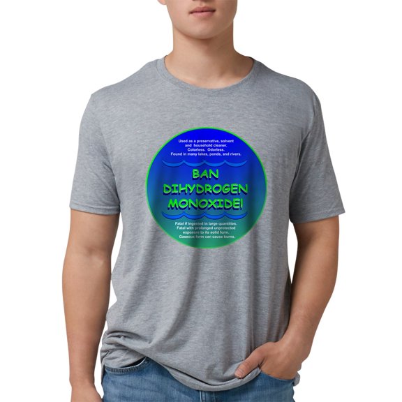CafePress - Dihydrogenmonoxidecircle Men's Deluxe T Shirt - Mens Tri-blend T-Shirt