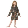 thumbnail image 6 of FORMRS Niños Bathrobe Unisex Hooded Robe Toddler Pajamas Sleepwear, Size 10-12T, Dark Floral Pattern, 6 of 7
