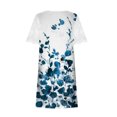 thumbnail image 5 of ICHUANYI Clearance Fashion Women's Casual Short Sleeve Lace Square Neck Ladies Pleated Dress Dresses(Blue, S) ICHUANYI WER2023080915575, 5 of 5
