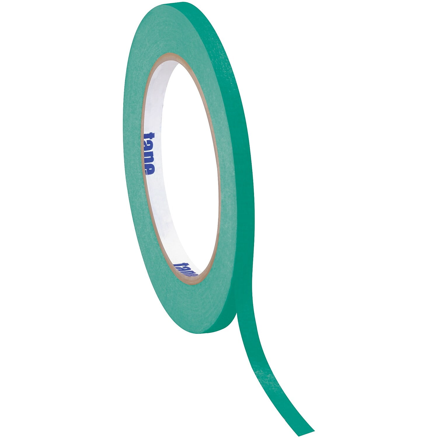 Tape Logic® Color Masking Tape, 3" Core, 0.5" x 180', Dark Green, Case Of 72