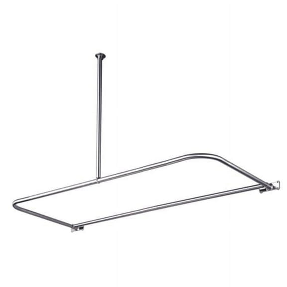 D-Shape Shower Rod - Polished Chrome