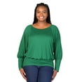 thumbnail image 3 of Plus Size Blouson Sleeve Banded Bottom Top, 3 of 10