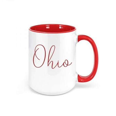 

Ohio Mug Ohio OH Coffee Cup Ohio Decor Gift For Her OH Mug Sublimated Design 15oz Mug Gift For Him Ohio Coffee Cup Ohio Football RED