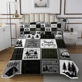 thumbnail image 1 of YST Camper Quilt Set For Bunks,Happy Camping King Coverlet Set For Travel Trailers Rustic Farmhouse Buffalo Plaid Bedspread Set Rv Accessories For Inside,Adventure Camper Bedding Set, 1 of 5