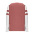 thumbnail image 5 of yoeyez Womens Baseball T-Shirts Long Sleeve Raglan Shirt Crewneck Color Block Blouses Casual Athletic Workout Pullover Tops Red,XXL, 5 of 7
