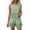 Green, variant on .Women's Sleeveless Lace Two Piece Shorts Set, Solid Color Round Neck Hollow Out Casual Romper Outfit.Yellow.XS