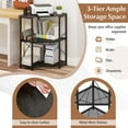 thumbnail image 6 of Costway Corner Printer Stand with Charging Station Adjustable Metal Mesh Shelf Black, 6 of 11