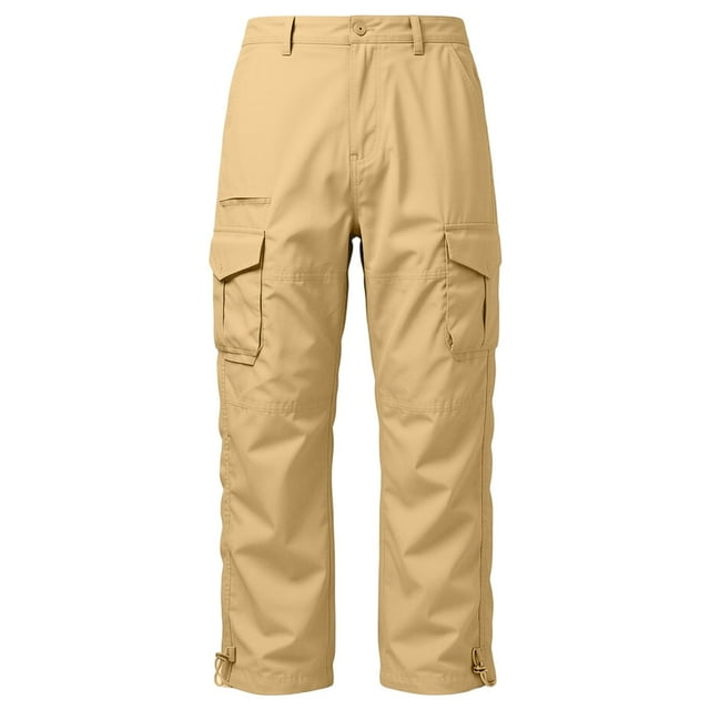 Durable Utility Pants for Men - Straight Loose Fit Cargo Trousers with Multiple Pockets and Mid Rise for Everyday Casual Outdoor Wear