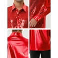 thumbnail image 6 of INSPIRE CHIC Men's Shiny Sequins Shirt Long Sleeves Slim Fit Disco Party Shirt, 6 of 6