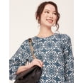 thumbnail image 4 of Moomaya Printed Asymmetric Tops For Women, Poly Rayon Long Sleeve Tunic Top, 4 of 8