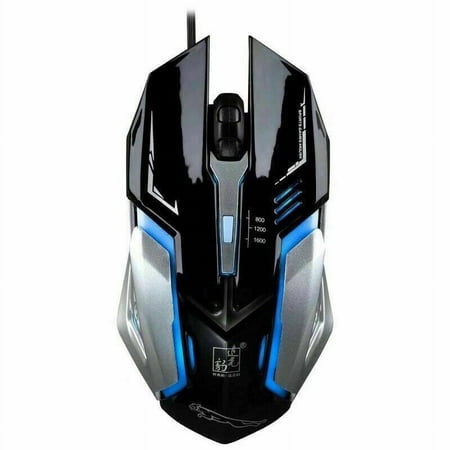 Gaming Mouse LED Breathing Fire 4 Button Silent USB Wired 1600 DPI Laptop PC