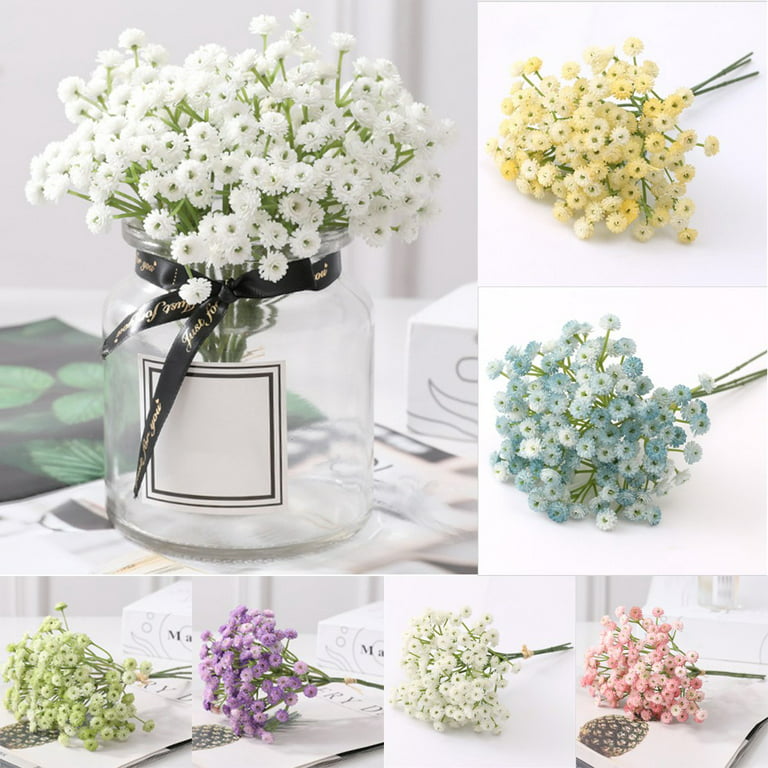  Momkids 6 Pcs Baby Breath Flowers Artificial Bulk Real Touch  Fake Flower Faux Silk Floral Gypsophila Bouquet for Office Kitchen Bedroom  Wedding Restaurant Centerpieces Christmas Party Decor (Silver) : Industrial  