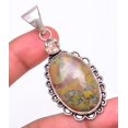 thumbnail image 3 of Natural Rhyolite & Smokey Quartz 925 Sterling Silver Jewelry Pendant 2.4", Jasper Pendant, Gemstone Pendant, 3 of 3