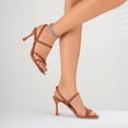 thumbnail image 5 of SACFOF Women's Strappy Kitten Heels Square Open Toe Sandals Party Wedding Ankle Strap Shoes, 5 of 6