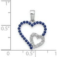 thumbnail image 4 of 14K White Gold Diamond And Sapphire Double Heart Pendant Made In India pm5289-sa-010-wa, 4 of 5