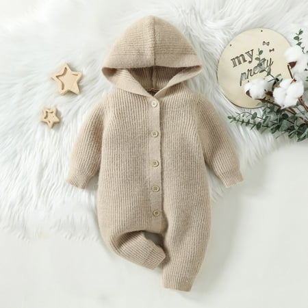 

Juebong Baby Pajamas Toddler Baby Boys Girls Color Cute Knitting Winter Thick Keep Warm Hoodie Jumpsuit Romper Baby Romper for 12-18 Months