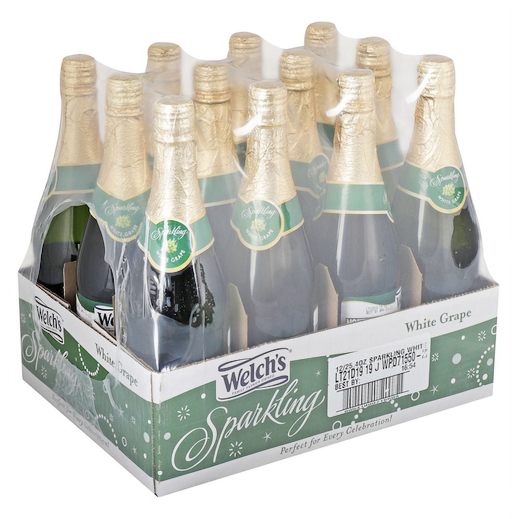 Welch's Sparkling Juice Cocktail, Non-Alcoholic, White Grape, 25.4 Ounce (Pack of 12)