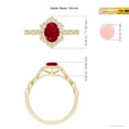 thumbnail image 4 of ANGARA Natural Oval 1 ct Ruby Trillium Floral Shank Ring in 14K Yellow Gold for Women (Size-7x5mm) | July Birthstone, Birthday, Anniversary, Jewelry Gift for Women | Natural Ruby Ring, 4 of 9