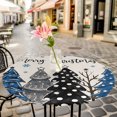 thumbnail image 6 of Navy Blue Black Christmas Tree Round Tablecloth for 36-44 Inch Tables,Fitted Table Cover with Elastic Edge,Xmas Tree Snowflake Rustic Waterproof Outdoor Table Cloth Protector for Patio Garden Dinner, 6 of 9