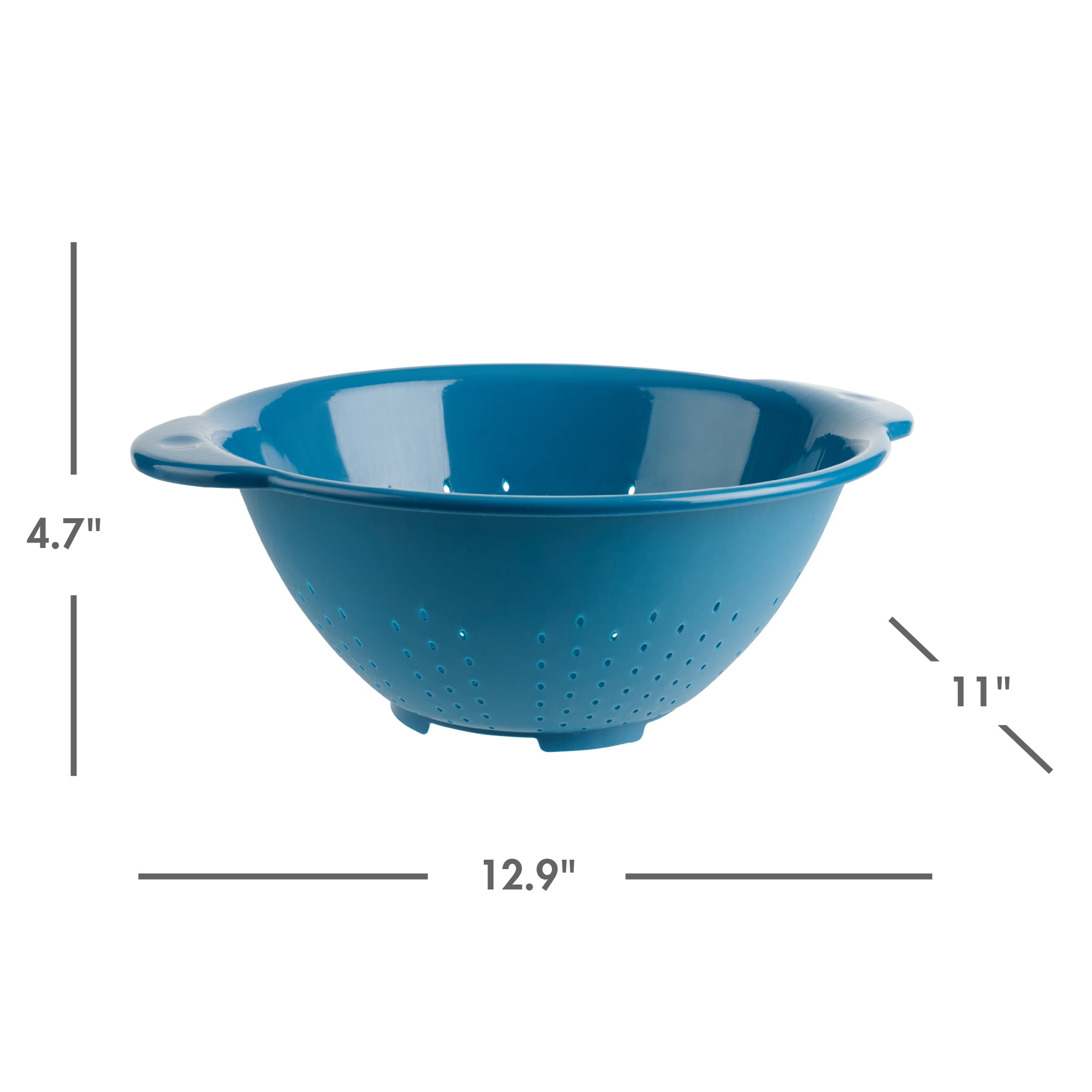 Mainstays 4-Quart Colander - Durable, Easy Grip Design For Everyday Kitchen Use, Blue