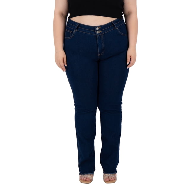 Pantalón Recto Britos Jeans Mujer Azul Curvy 501660