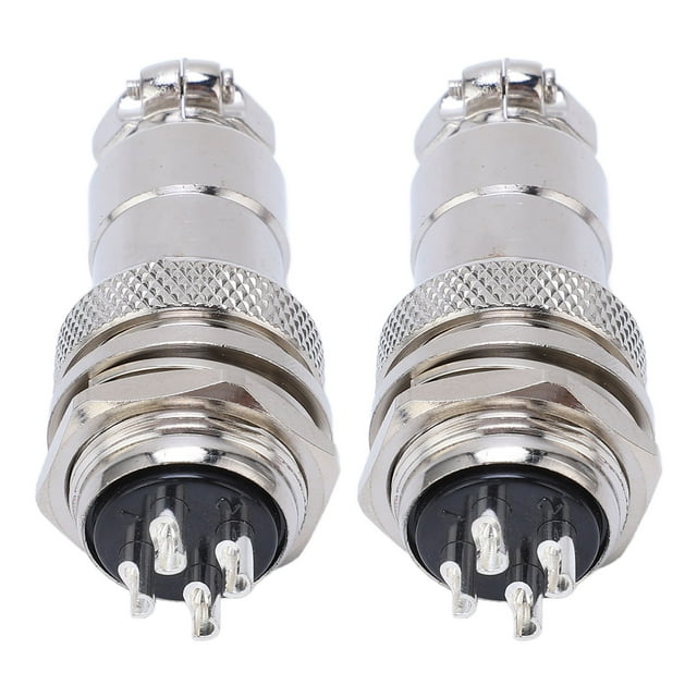 Aviation Plug Connector, Stable Copper Silver Plated Contact Airproof Easy To Operate Zinc Alloy Shell Metal Socket Connector For Mechnical Equipment ANGGREK 4 pines