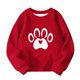 thumbnail image 5 of Blusas y camisas de manga larga con cuello redondo Estampado para niños Estampado de manga larga Casual Suelto Forro polar para mayor calidez Sudadera con capucha de manga larga con cuello redondo par, 5 of 5
