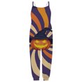 thumbnail image 4 of Gunia Toddler Girls Halloween Outfit Flannel Pumpkin Kids Suspender Romper Loose Harem Style Jumpsuit Festive Party Outfits Orange 3-4 Years, 4 of 5
