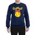 thumbnail image 2 of Wild Bobby, Cute Ribbon Bow Softball Mom Gift, Mother's Day, Unisex Crewneck Graphic Sweatshirt, Navy, Large, 2 of 3