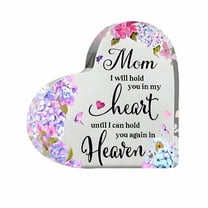 LAMIRO Sympathy Gift Mother Memorial Gift I Will Hold You in My Heart Clear Crystal Decorative Sign Keepsake, Bereavement Funeral Condolence Grief Ornaments Memorial Decor for Loss of Mom