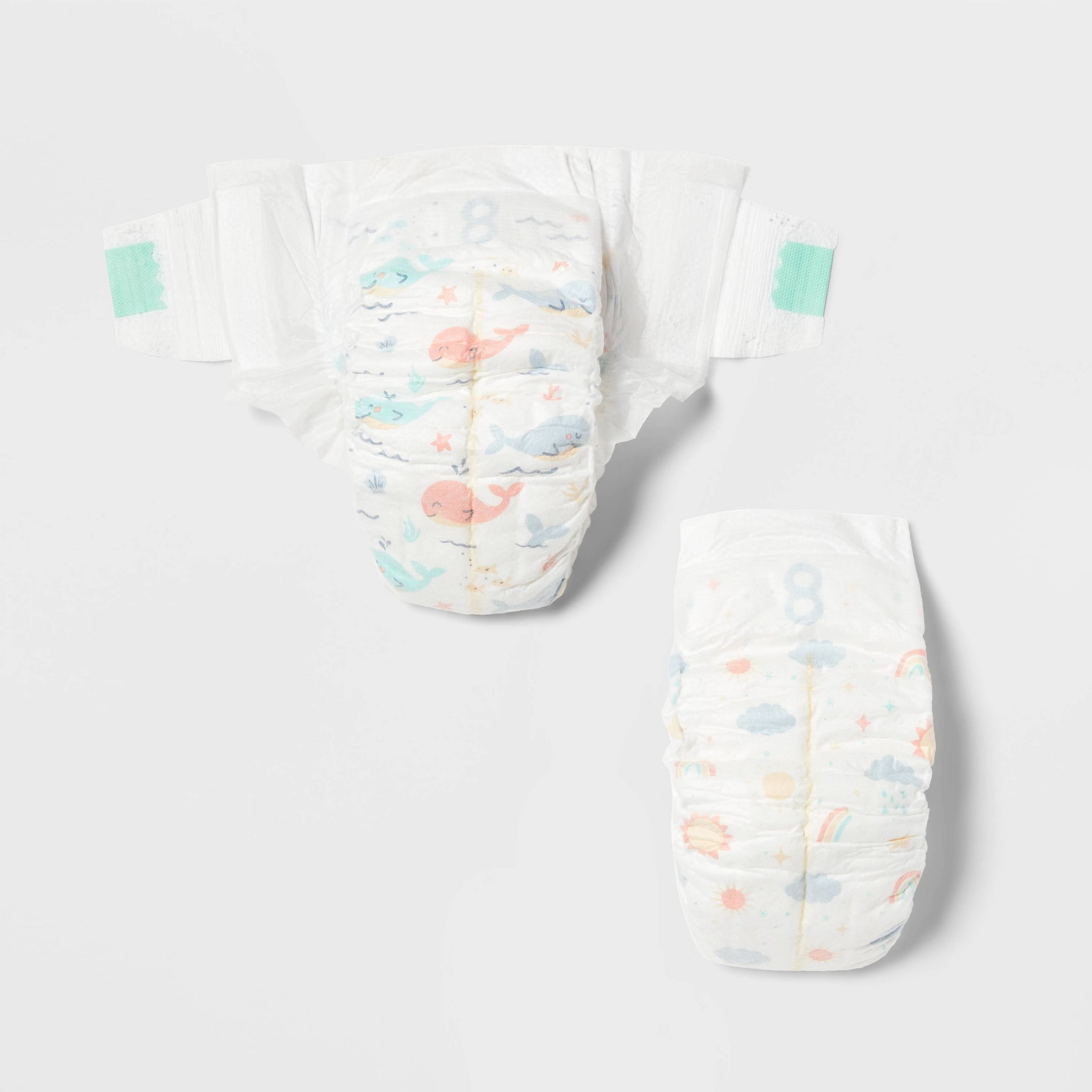 Disposable Diapers - Size 8 - 64ct (Color or Pattern May Vary)