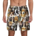 thumbnail image 2 of Picia Cute Dog pattern Mens Swim Trunks with Compression Liner Stretch Beach Shorts Quick Dry with Zipper Pockets No-Chafing Board Shorts-Small, 2 of 9