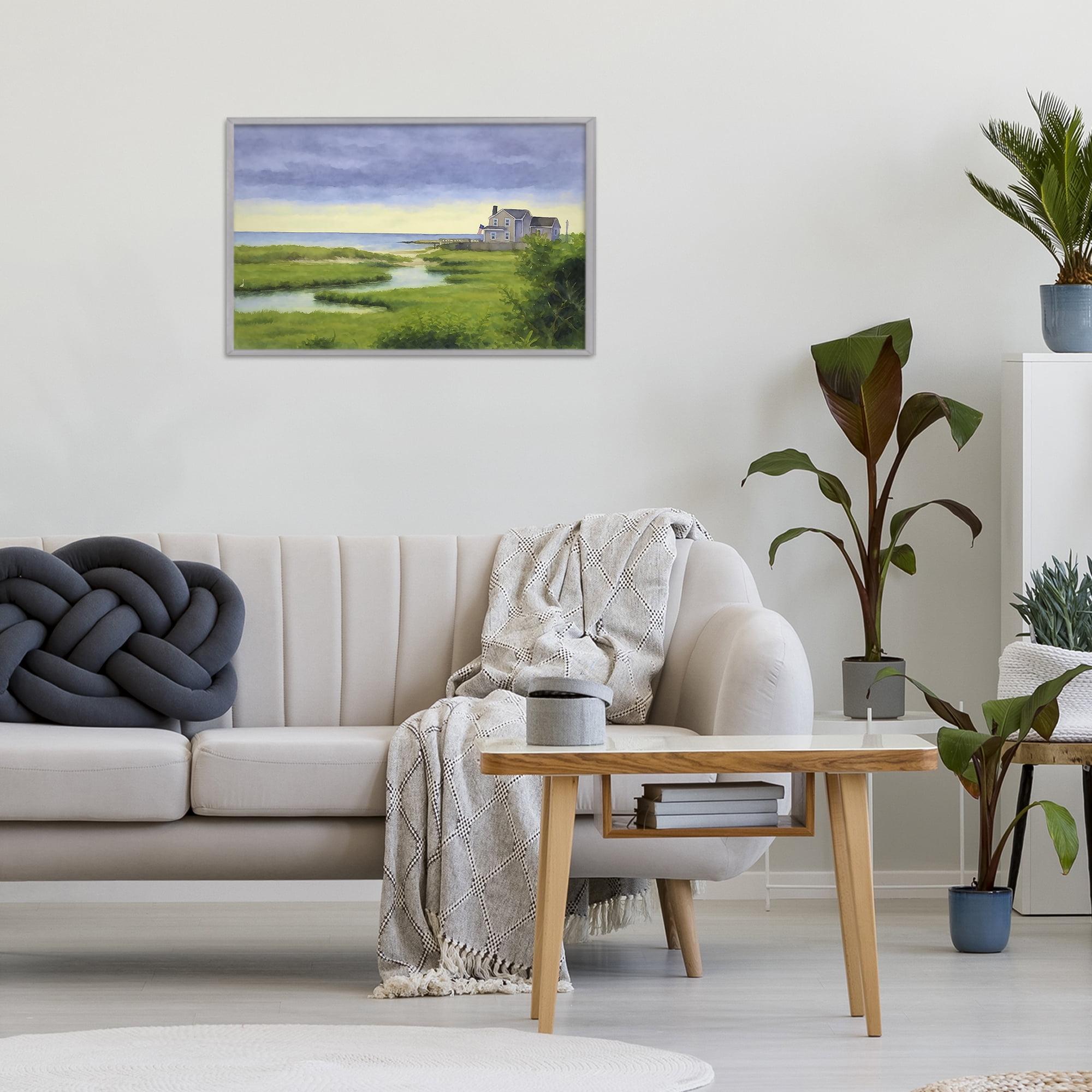Stupell Industries Marshside Serenity on Cape Gray Framed Giclee Art, design by Grotto Studios