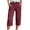 Wine, variant on Casual Capris for Women Summer New Summer Capris for Women Casual 2025 Loose Comfy Trendy Pants Elastic Waist Cropped Trouser Beach Clothes Light Blue S