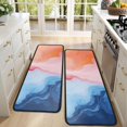 thumbnail image 4 of Kitchen Rugs Sets Of 2,Blue Pink Orange Marble Anti Fatigue Kitchen Mat Rugs Non Slip Washable,Decorative Kitchen Floor Mats for Kitchen,Sink,Laundry,17"x47"+17"x47", 4 of 5