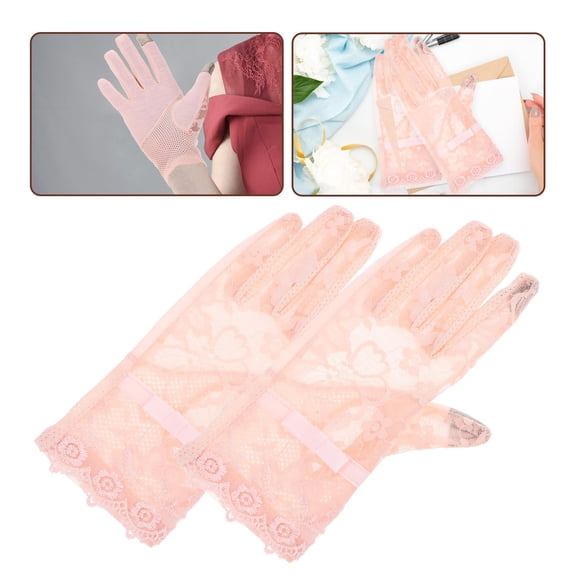 GOOHOCHY 1 Pair Lace Gloves Bridal Wedding Gloves Short Tea Party Gloves Prom Party Women Gloves