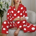 thumbnail image 6 of Sikiie Red Polka Dot Women's Long-Sleeve Shirt and Full-Length Bottom Pajama Set (s-xxl)-X-Large, 6 of 7