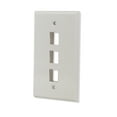 thumbnail image 2 of 25 Pack Lot 3 port Hole Keystone Jack Wall Plate Smooth Surface White, 2 of 3