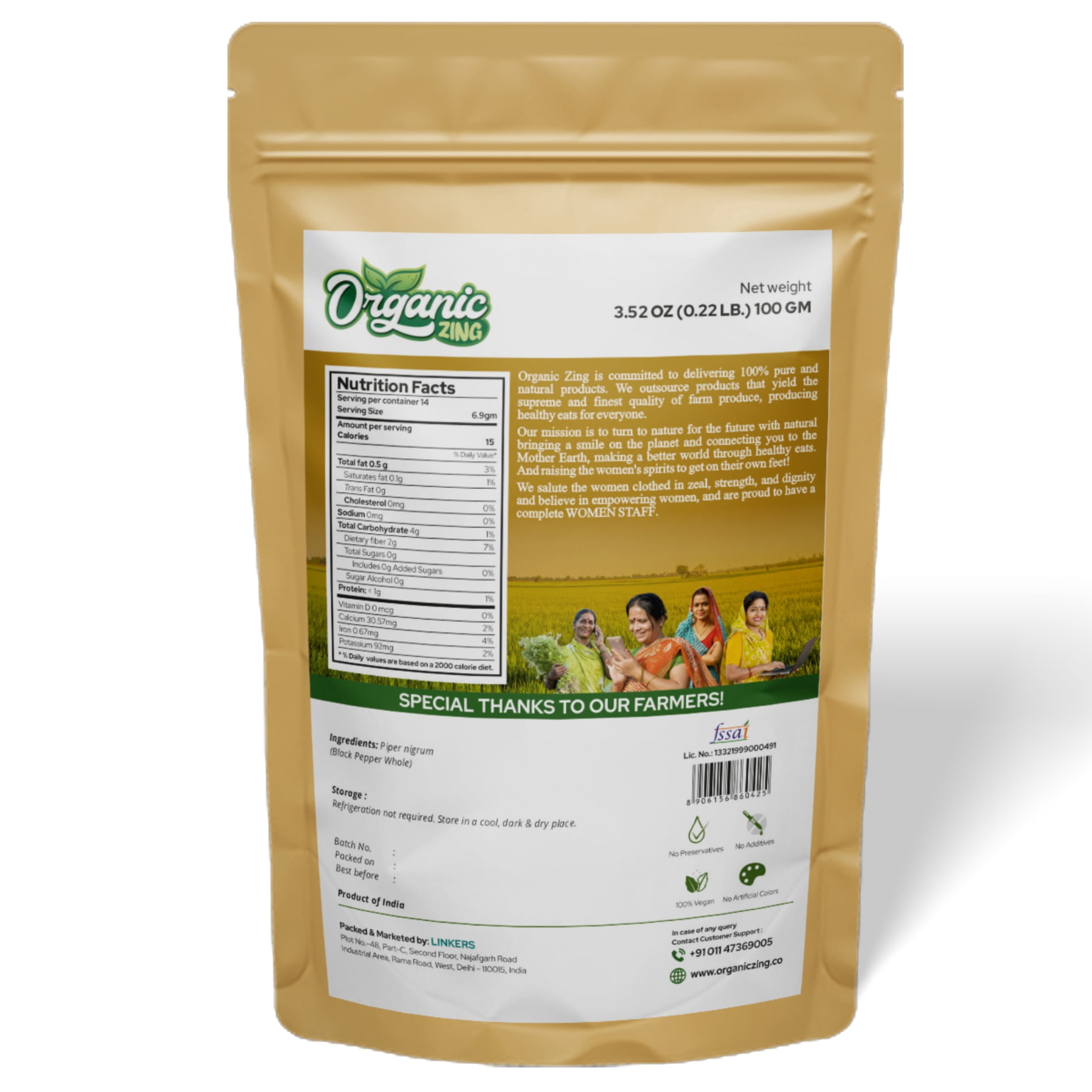 Organic Black Pepper Whole | Naturally Processed &Grown | Adds Flavor & Aroma-0.50LB/227g(Pack of 2)