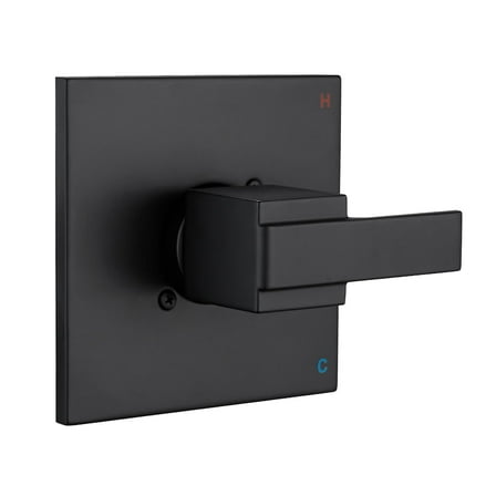 Replacement for Delta 13/14 Series Square Shower Trim Kit, Shower Cover Plate with Handle (Valve& Catridge Not Inclued)- Matte Black