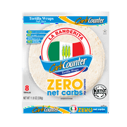 La Banderita Carb Counter Zero Net Carbs Soft Taco Flour Tortillas, 11.8 oz, 8 Count