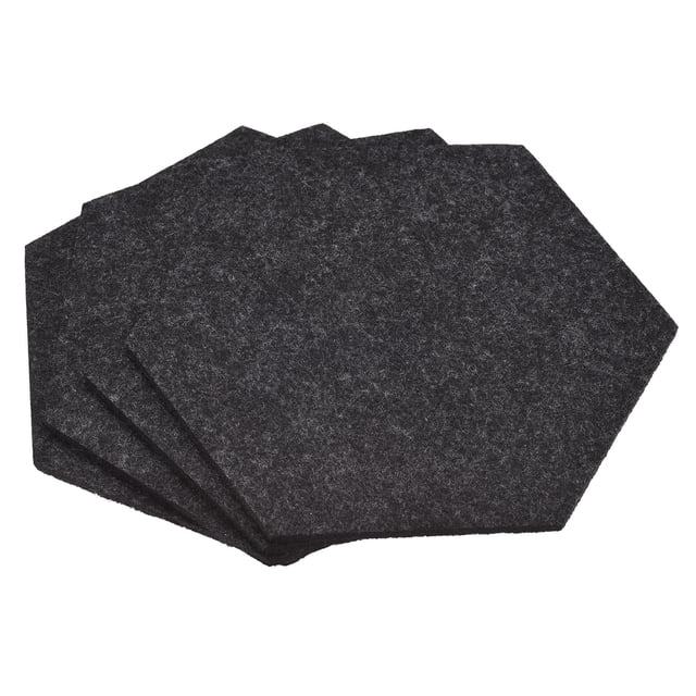 Fieltro Posavasos, 4uds Hexagonal Absorbente Almohadilla Posavasos para Bebida Copa Olla Cuenco Jarrón, Oscuro Gris