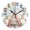 Black, variant on Round Art Wall Clock Vintage Oil Painting Texture Decorative Clock Gold Pointer, Multi-Purpose Desktop & Hanging Creative Decor Clock for Home Living Room Cartoon Ferris Wheel